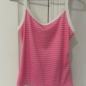 SHEIN Pink and White Striped Camisole